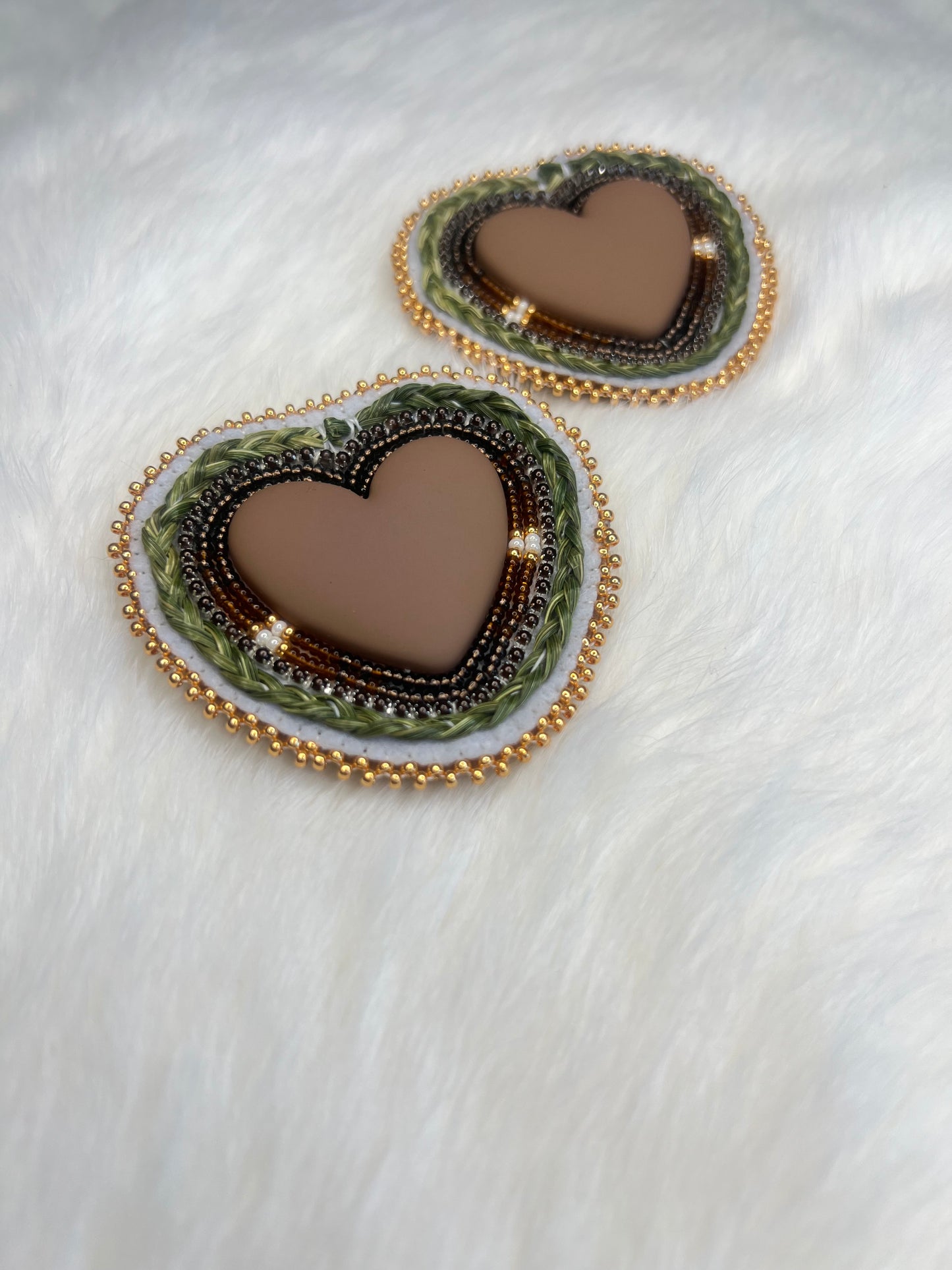 Mocha Sweetgrass Hearts
