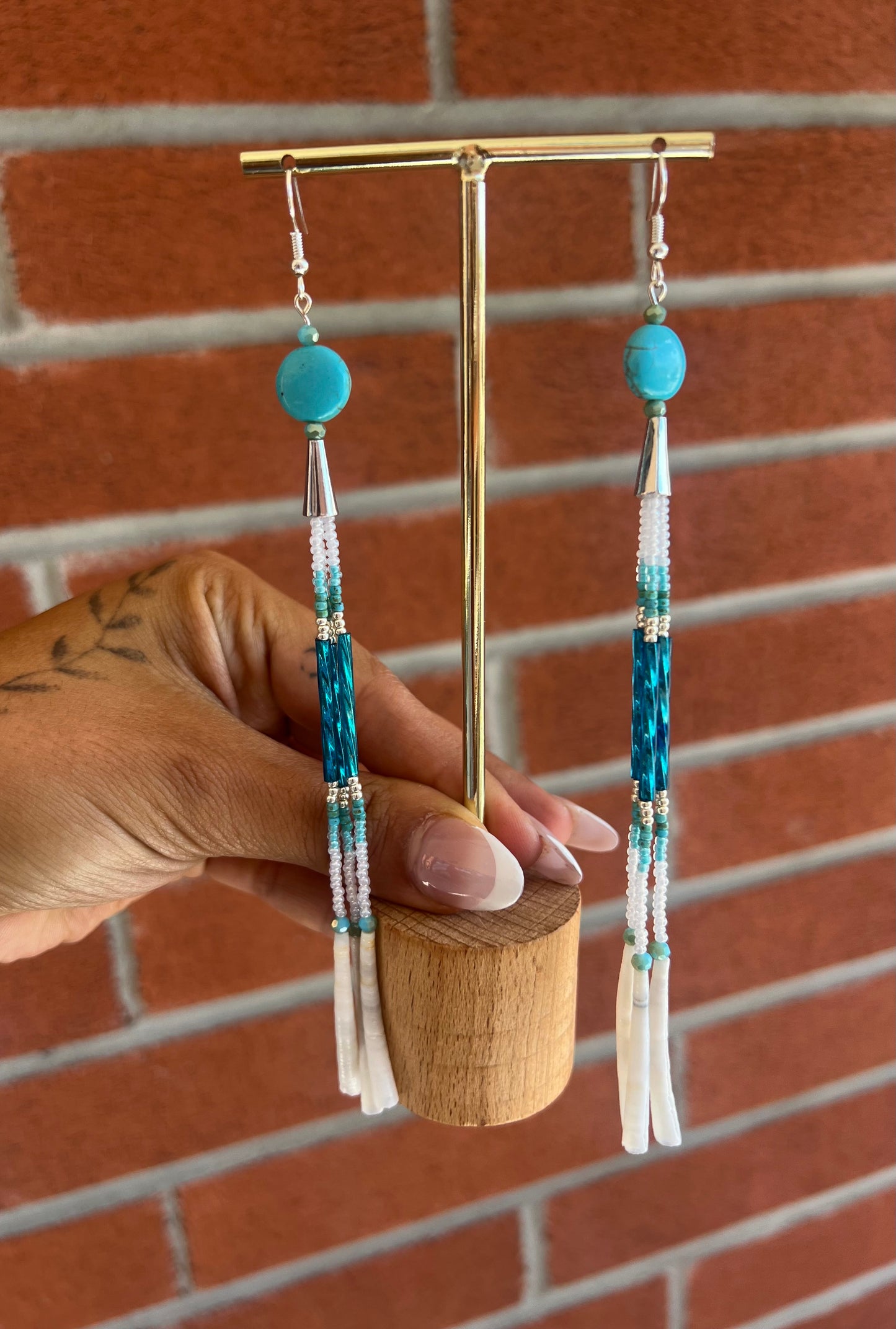 Turquoise Dentalium Dangles