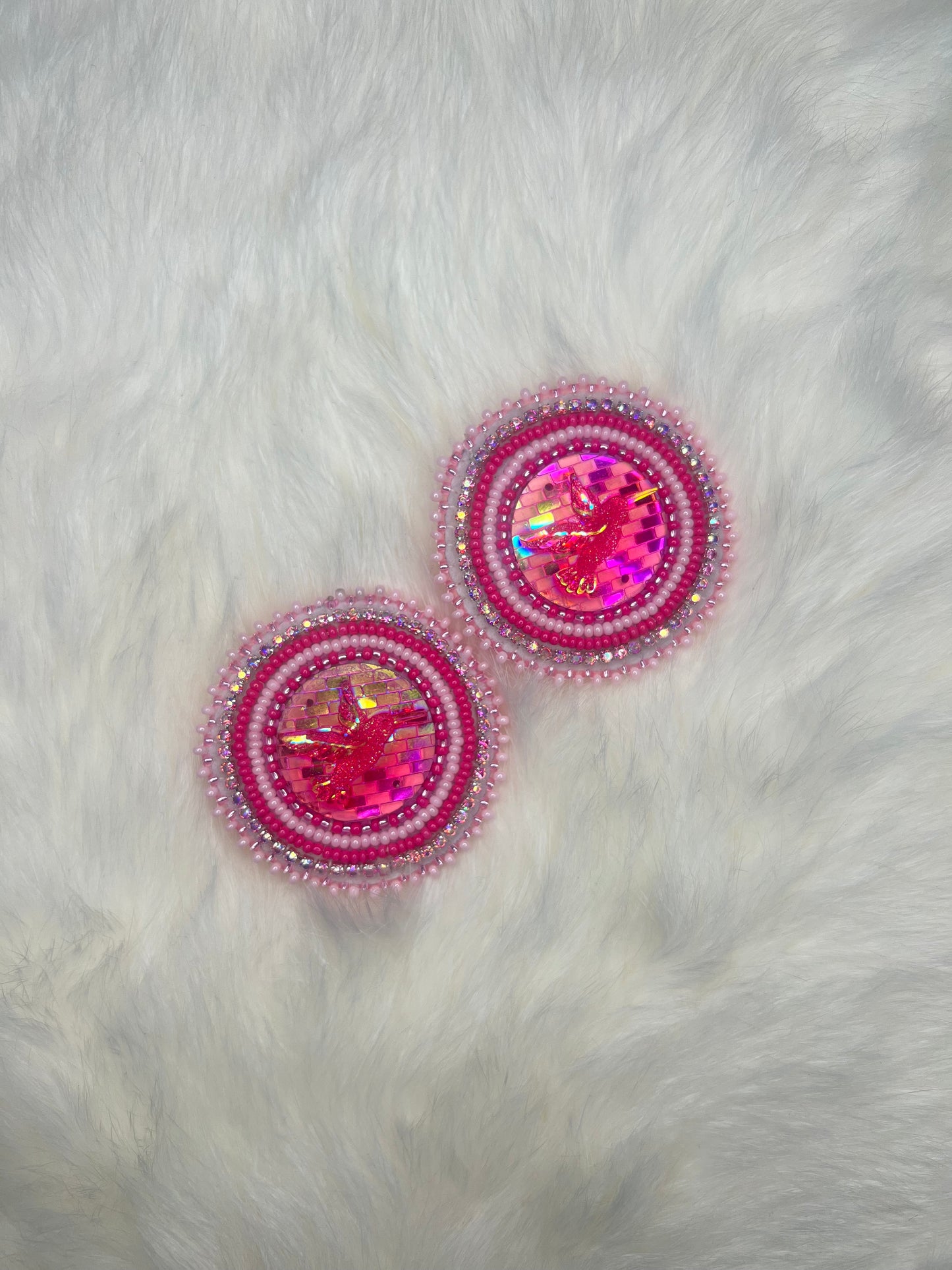 Pink Hummingbird Earrings