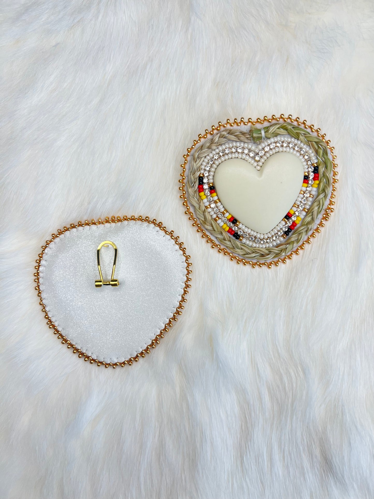 Ivory Sweetgrass Hearts