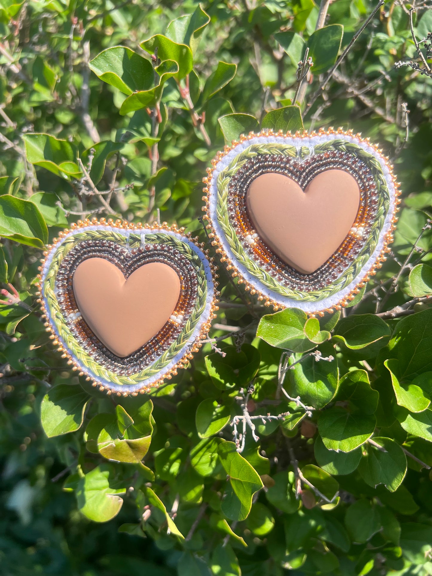 Mocha Sweetgrass Hearts