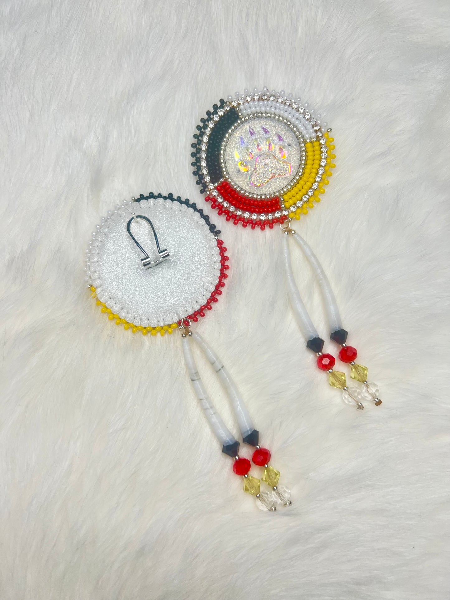 Medicine Wheel Dentalium Earrings