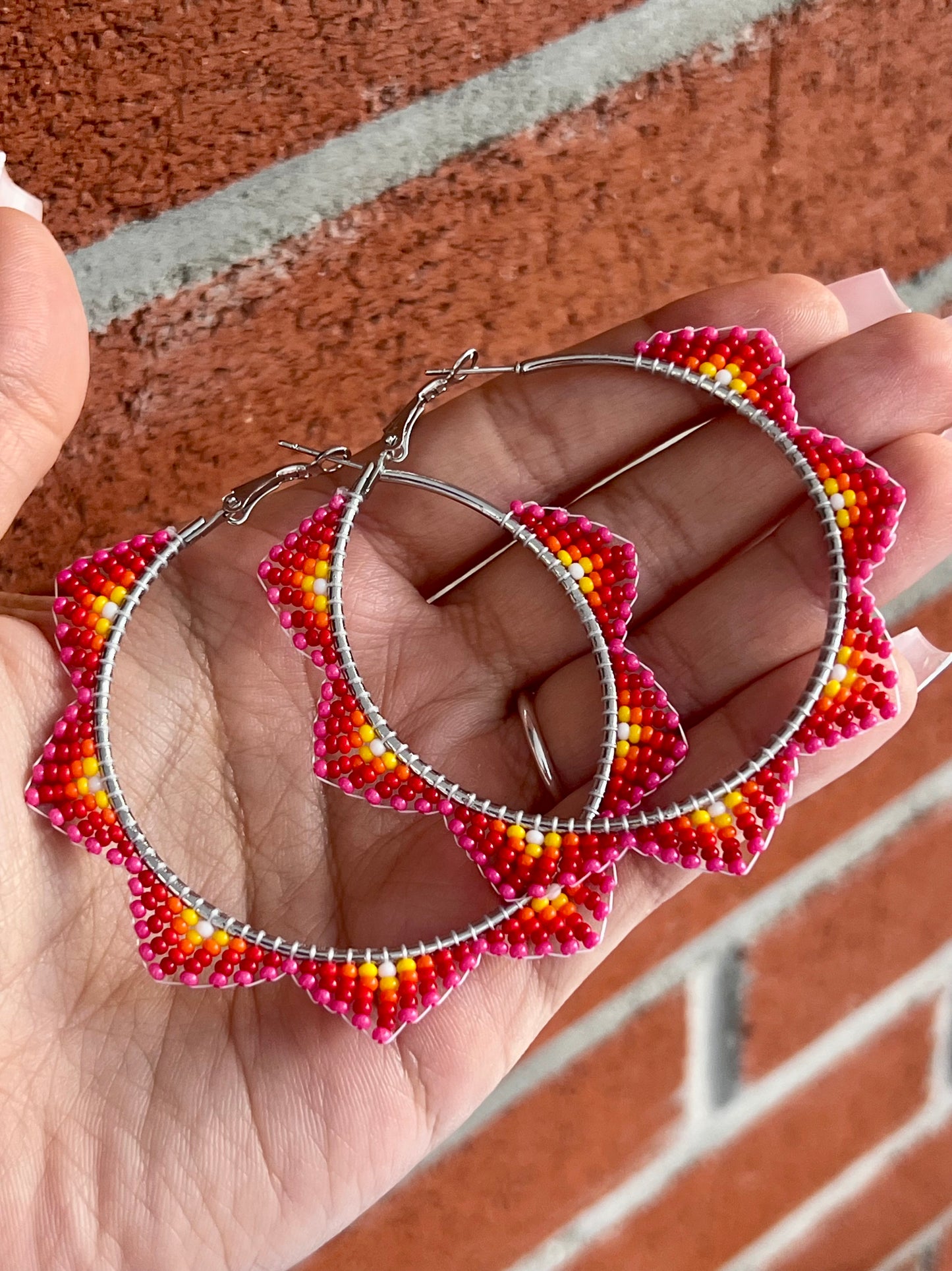 Sunset Beaded Hoops