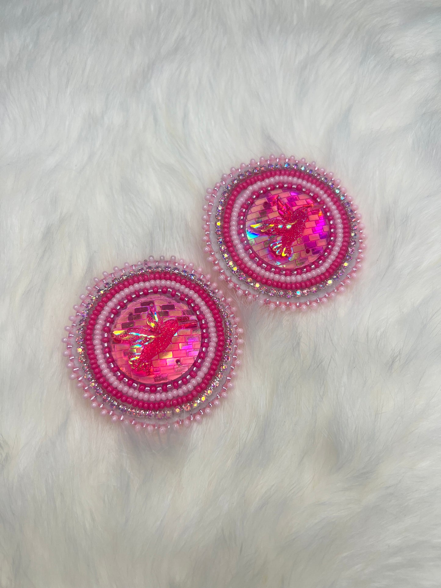 Pink Hummingbird Earrings