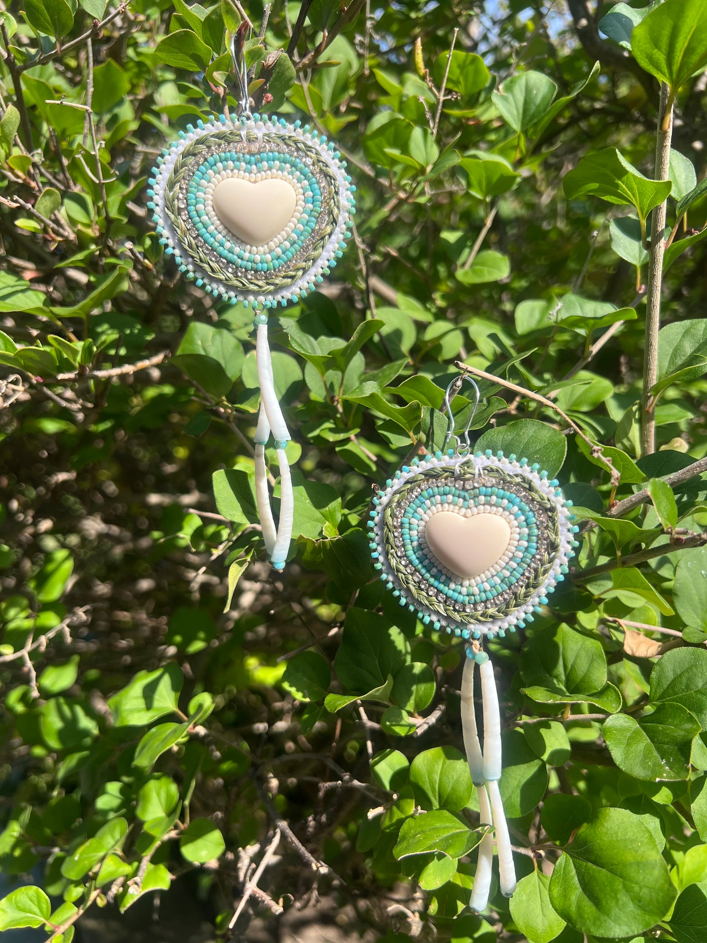 Sweetgrass Dentalium Hearts