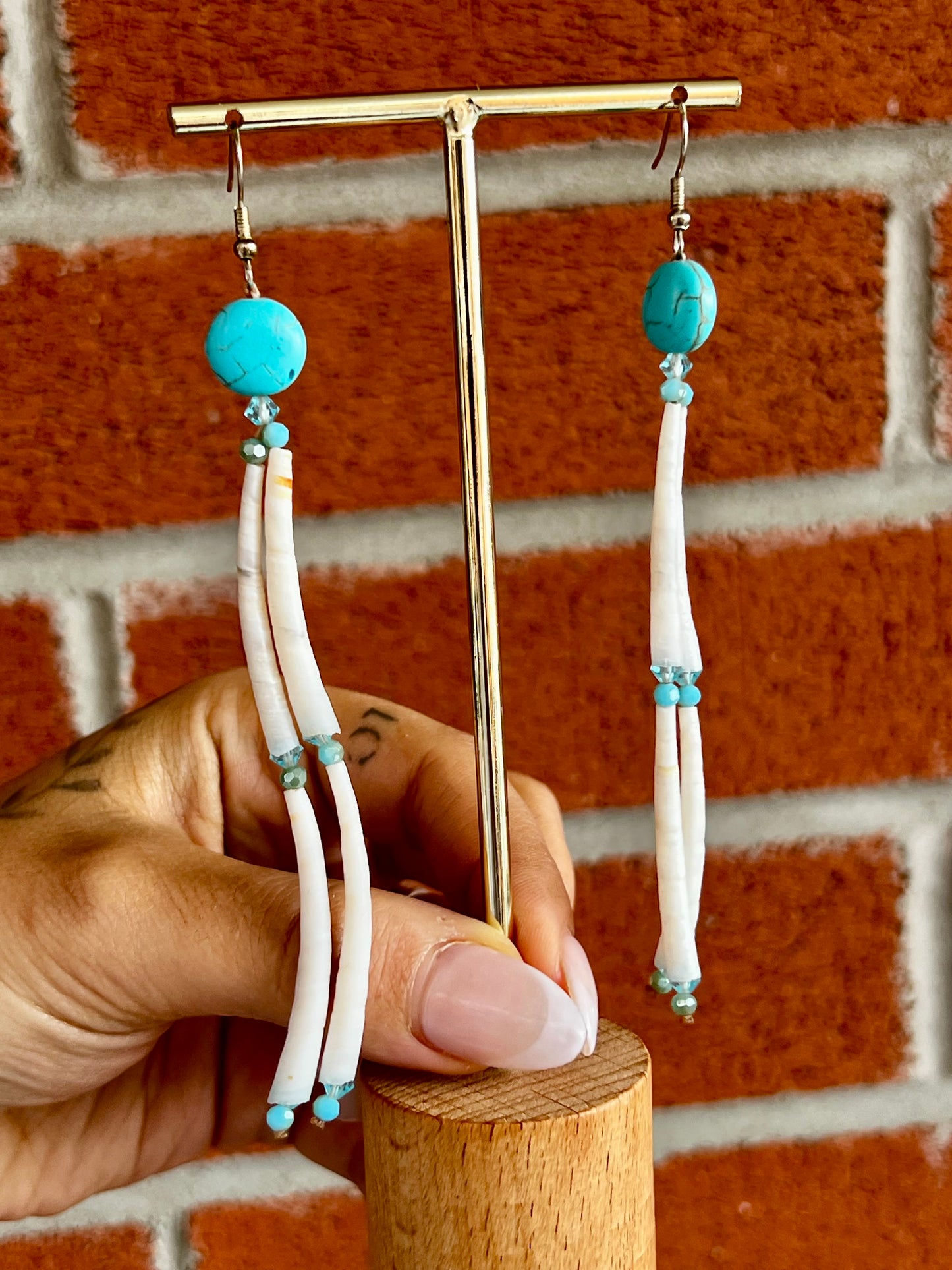 Turquoise Dentalium Earrings