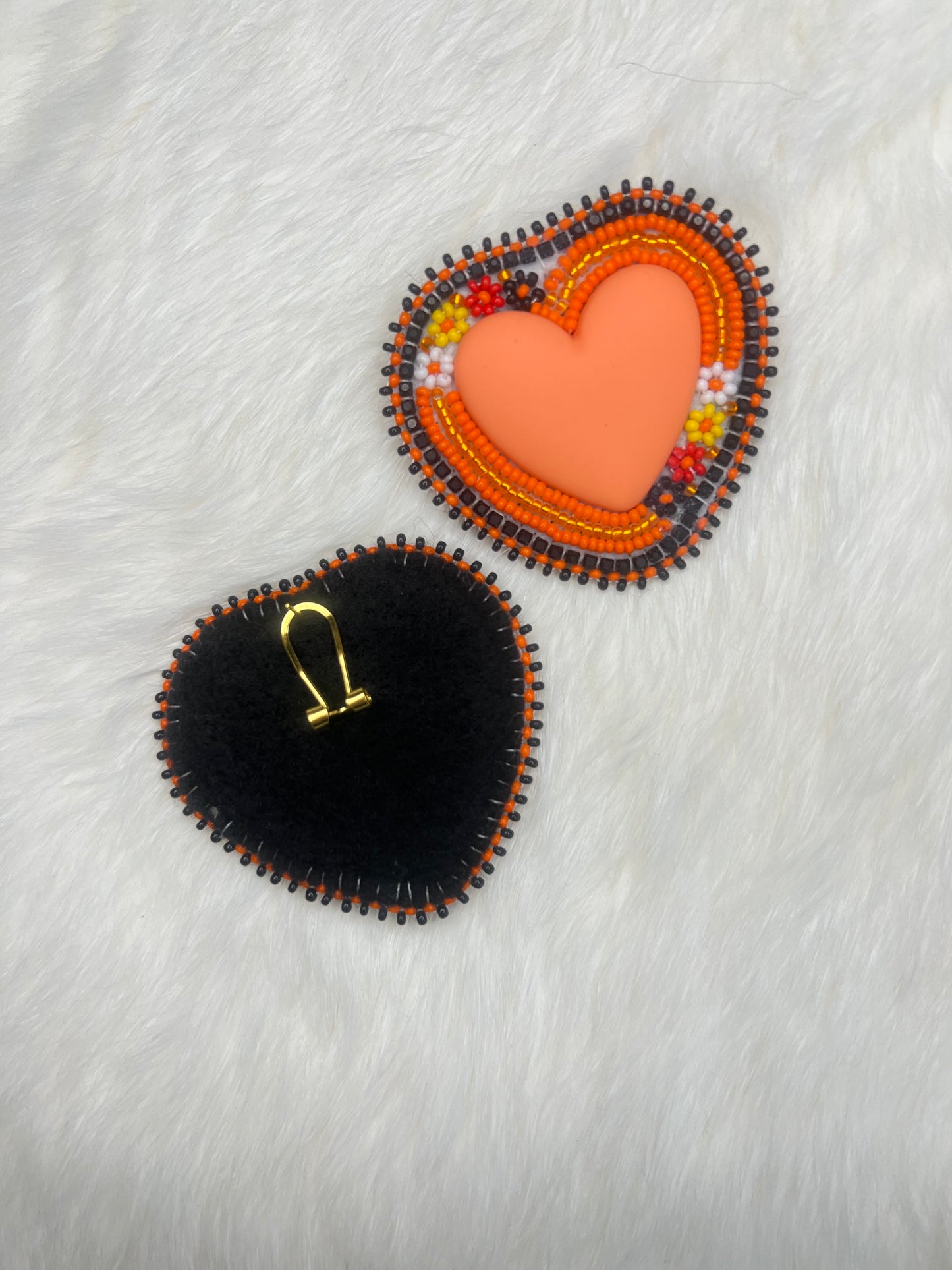 Orange Floral Hearts