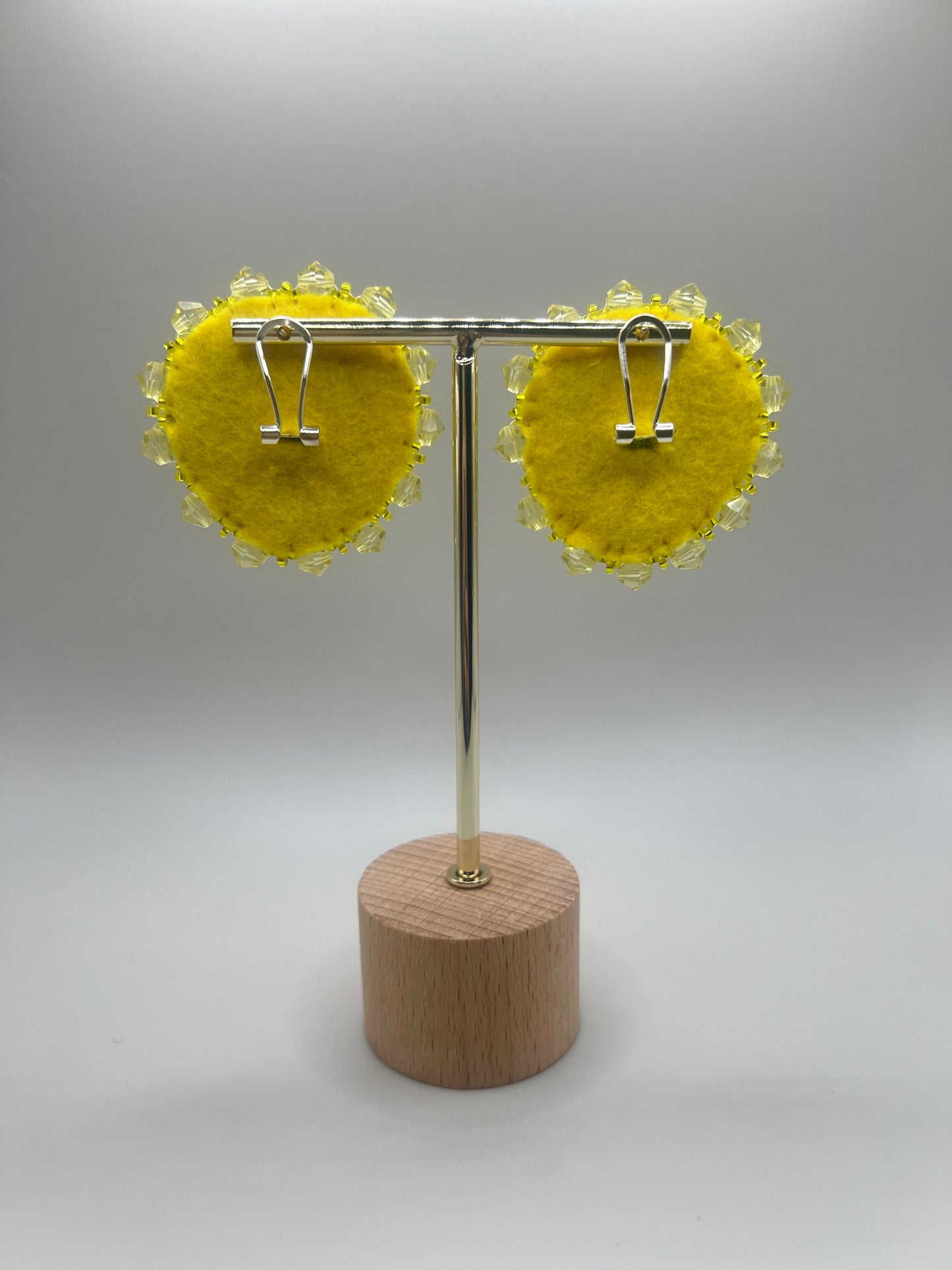 Yellow Flat Stitch Hearts