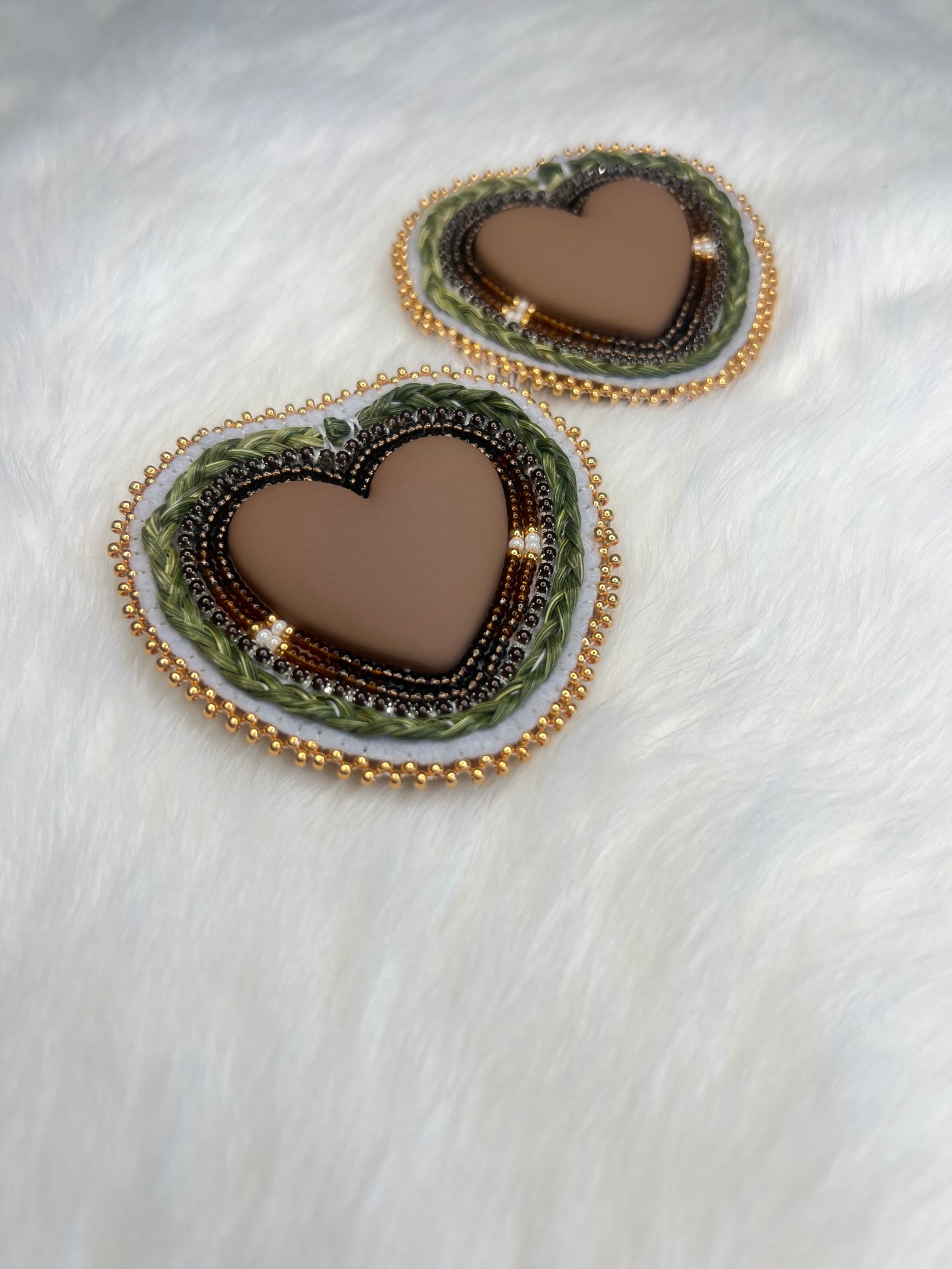 Mocha Sweetgrass Hearts