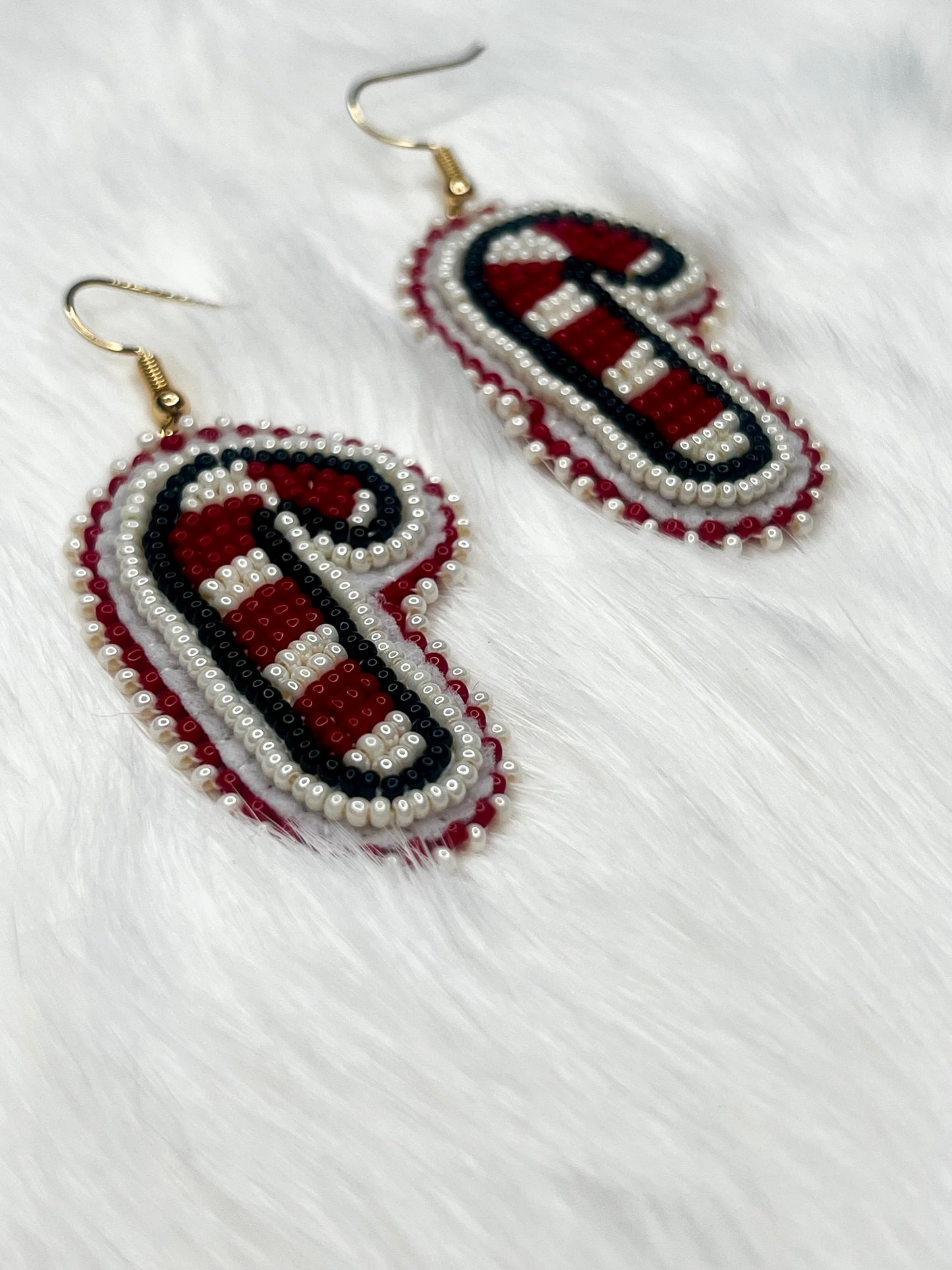 Beaded Candy Cane Earrings
