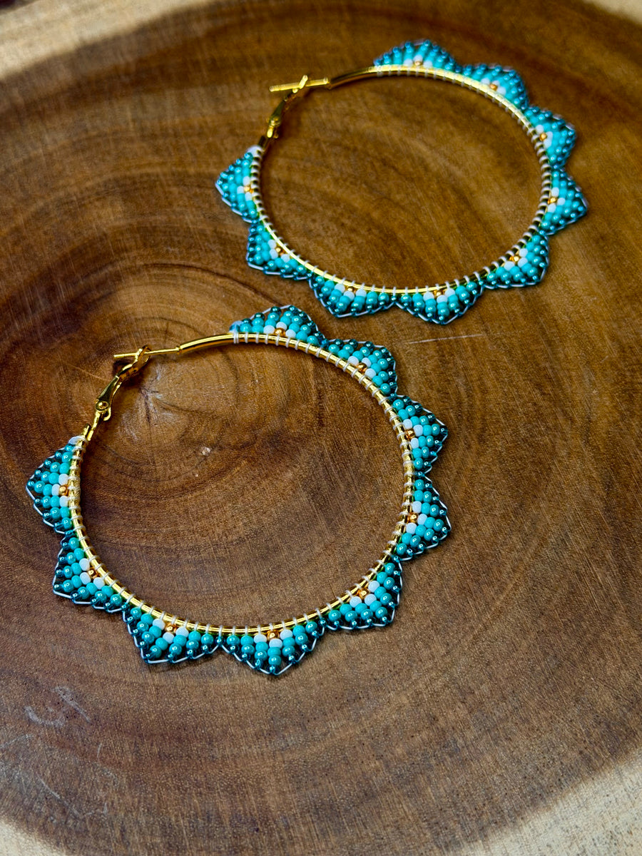 Turquoise Tides Hoops