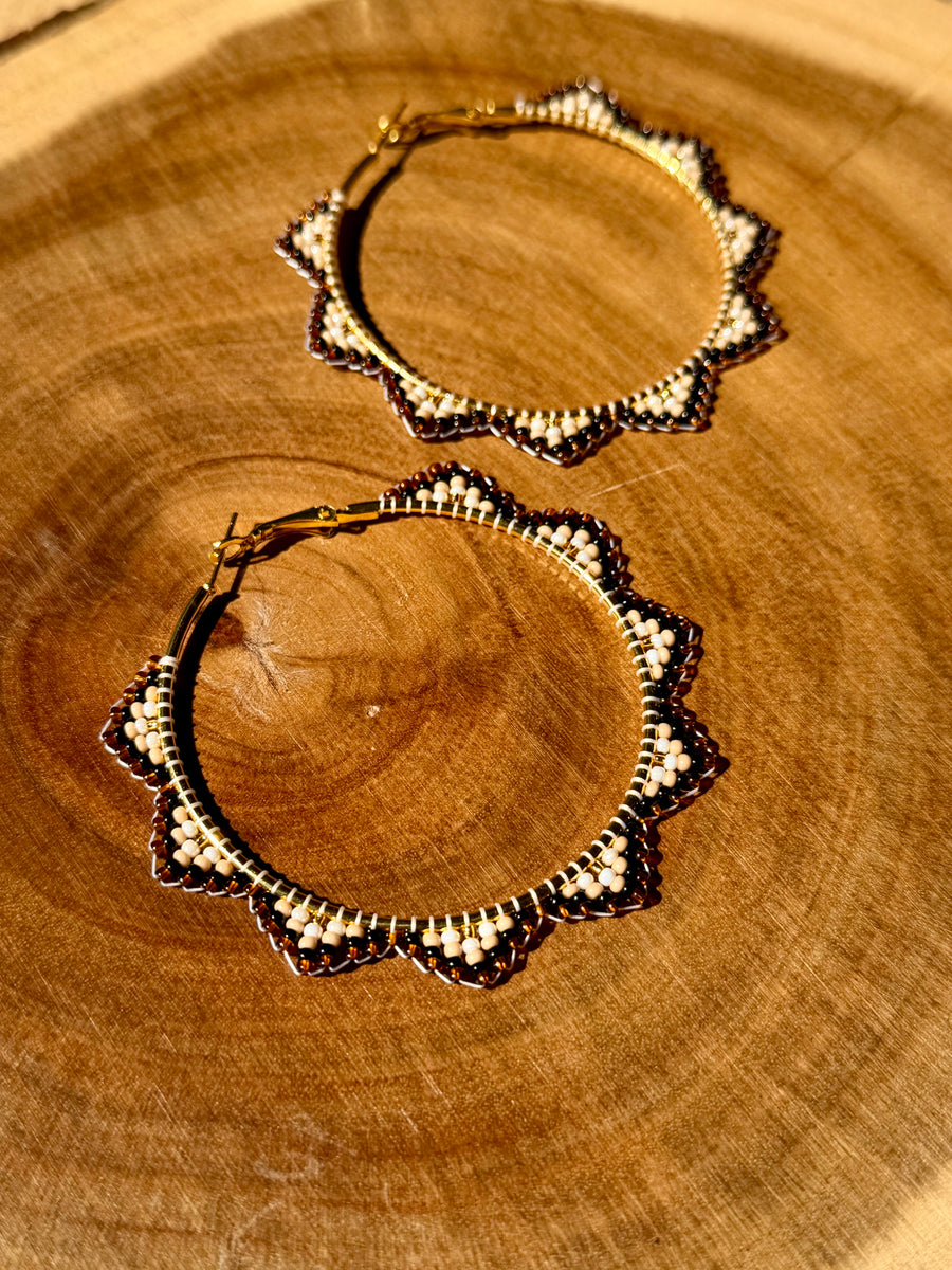 Golden Amber Hoops