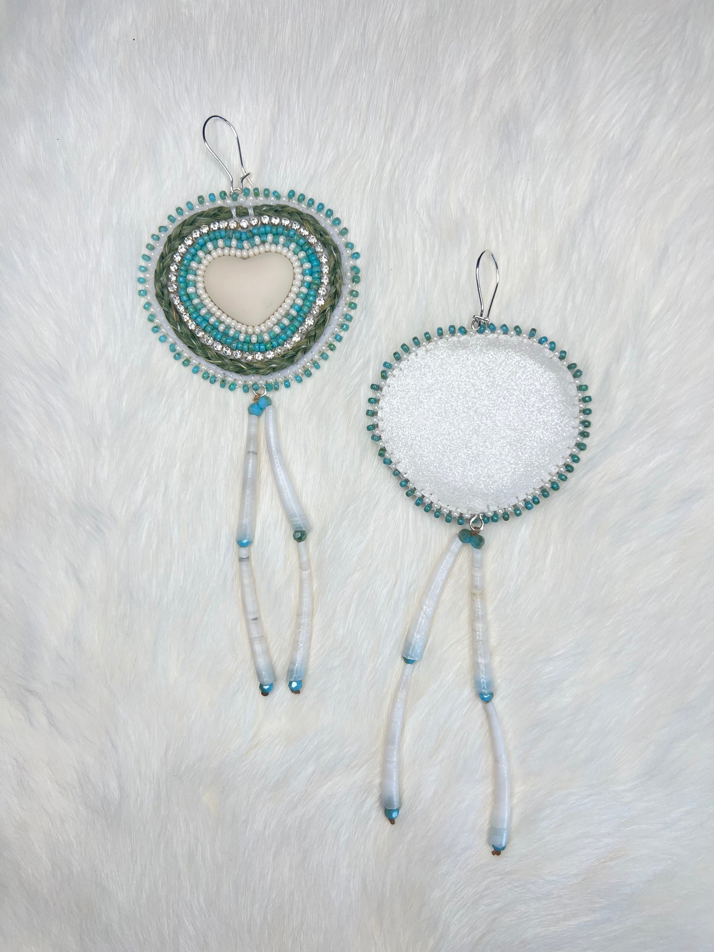 Sweetgrass Dentalium Hearts