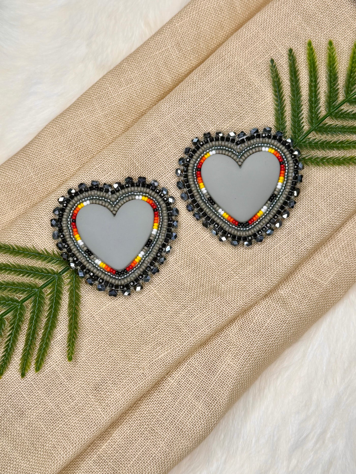 Gunmetal Grey Hearts