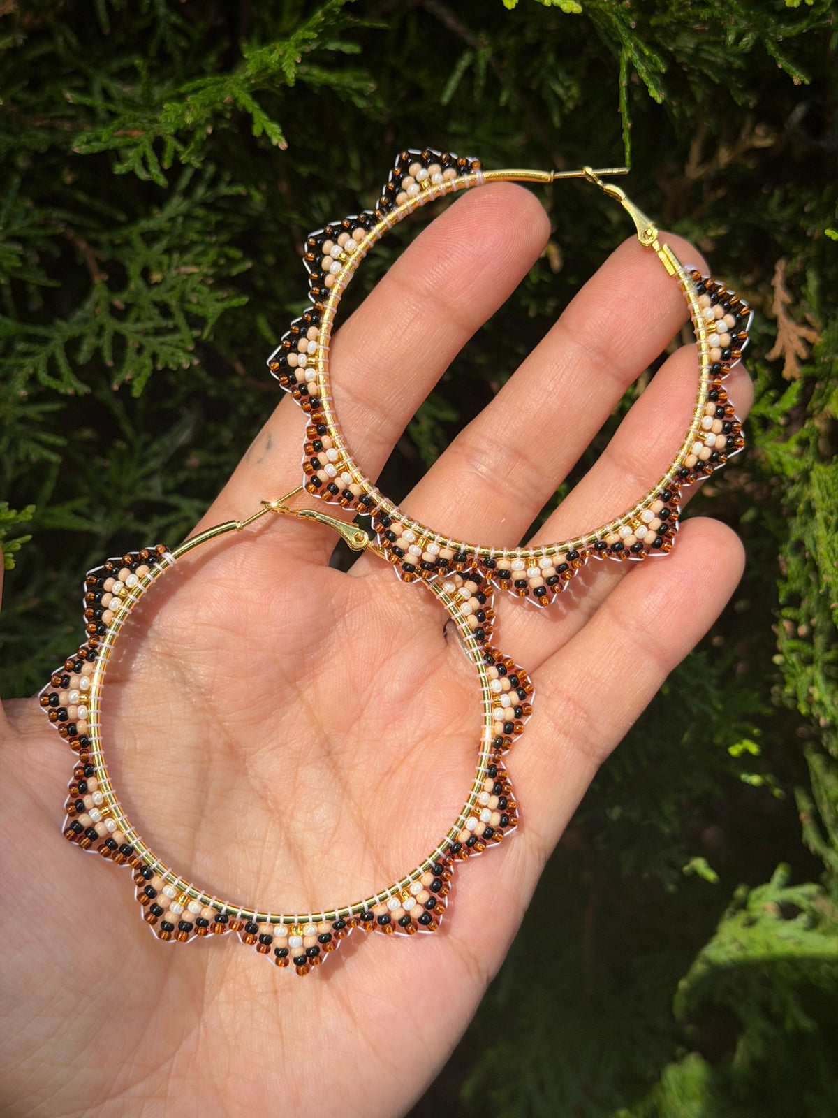 Golden Amber Hoops