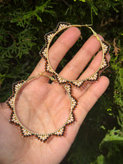 Golden Amber Hoops