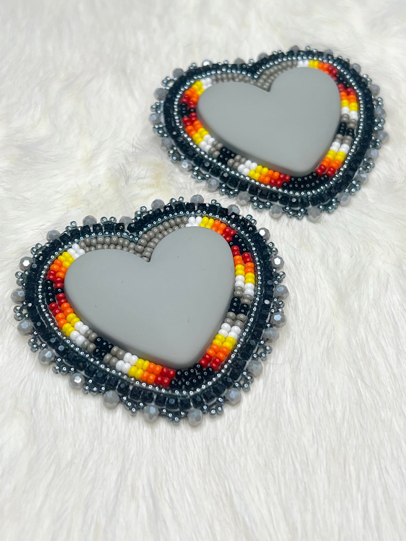 Grey Flame Hearts