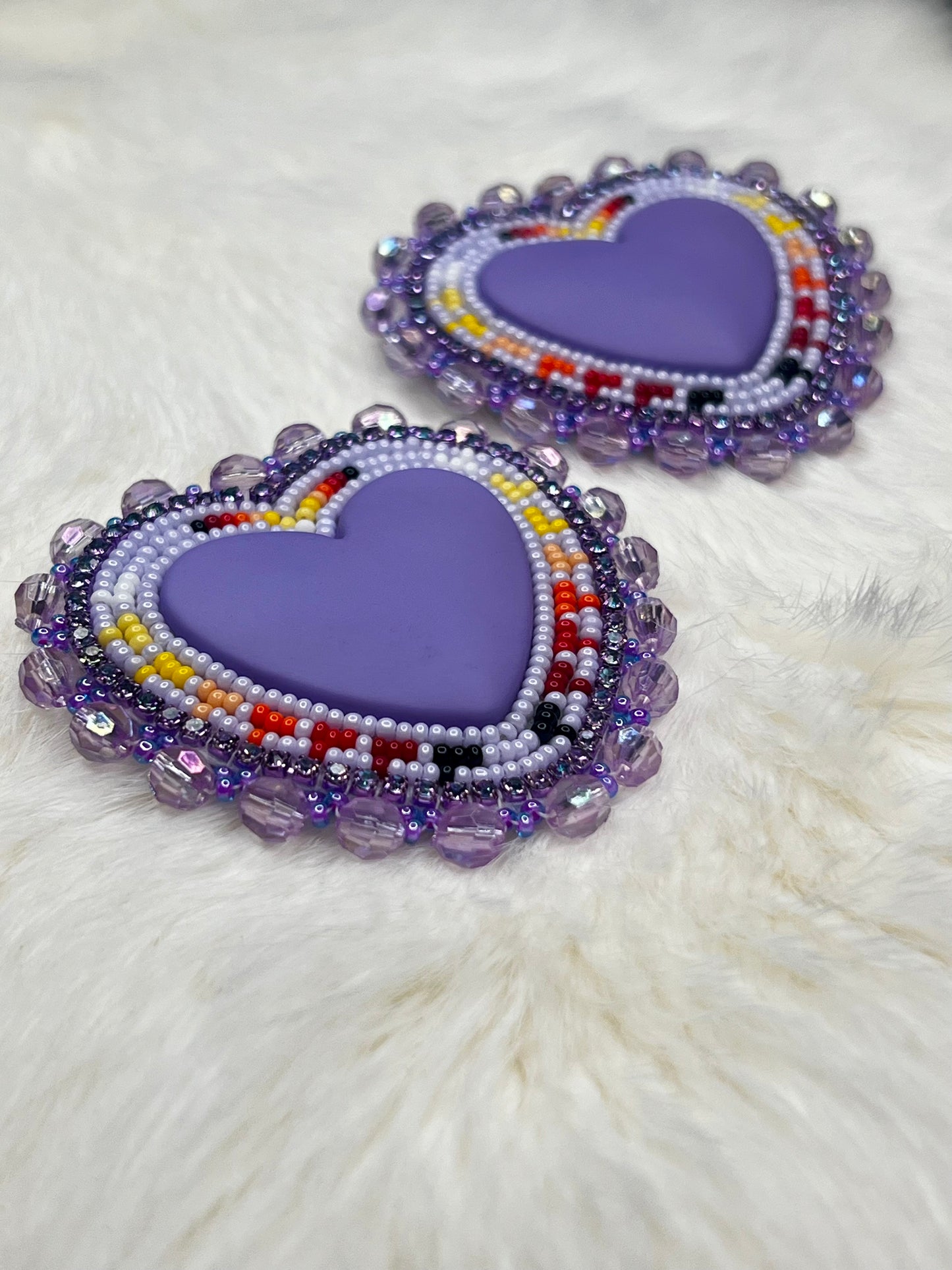 Purple Fiery Hearts