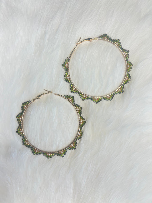 Green Fall Hoops