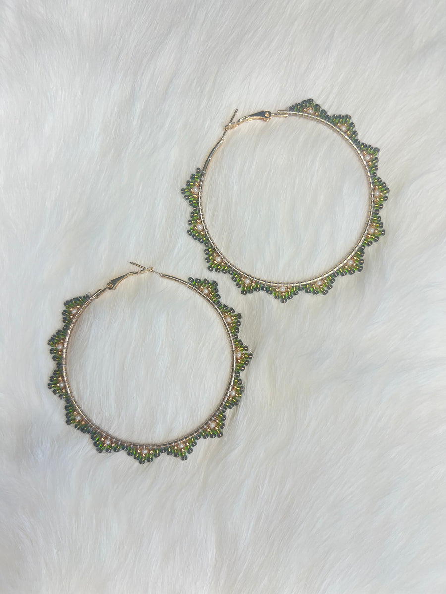 Green Fall Hoops