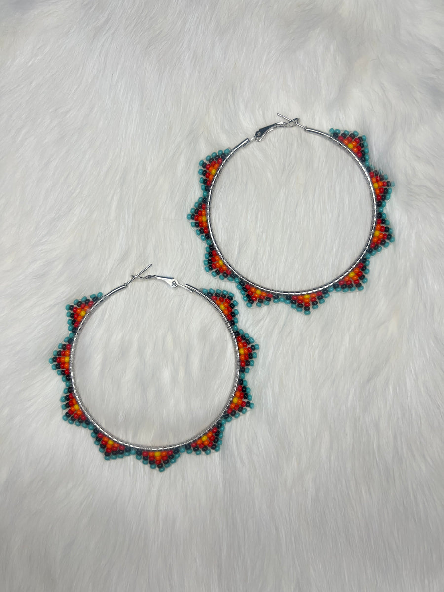 Beaded Hoop Earrings