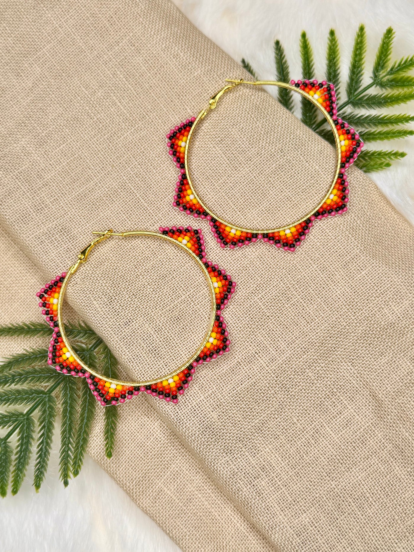 Pink Starburst Hoops