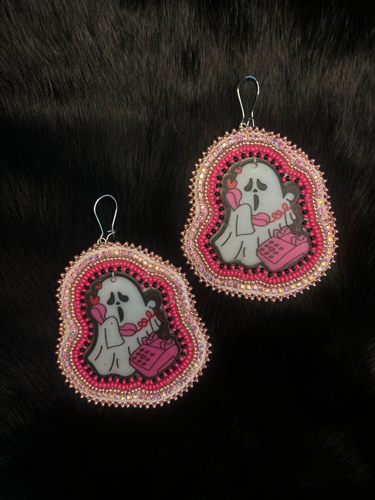 Pink Ghost Earrings