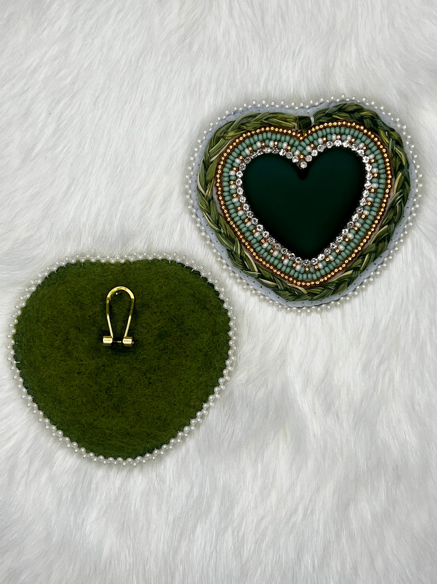 Green & Gold Sweetgrass Earrings