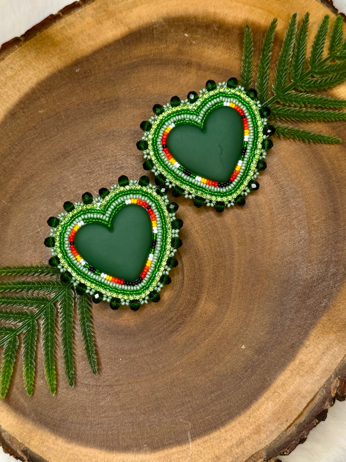 Cedar Heart Earrings