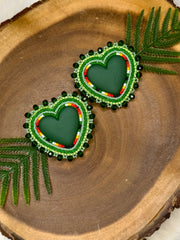 Cedar Heart Earrings