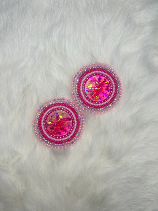 Pink Hummingbird Earrings