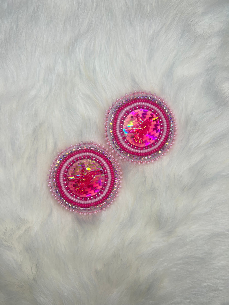 Pink Hummingbird Earrings