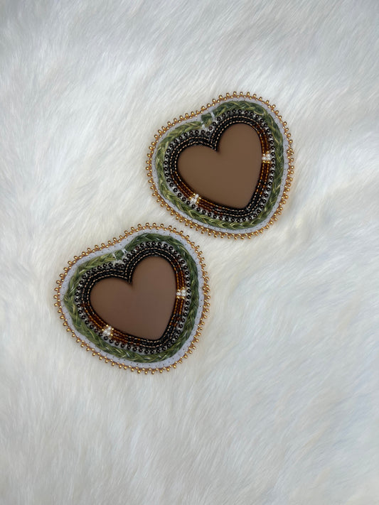 Mocha Sweetgrass Hearts