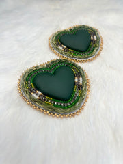 Green Sweetgrass Hearts