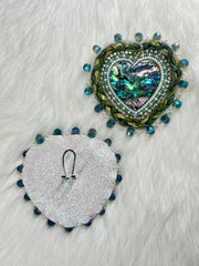 Abalone & Sweetgrass Hearts