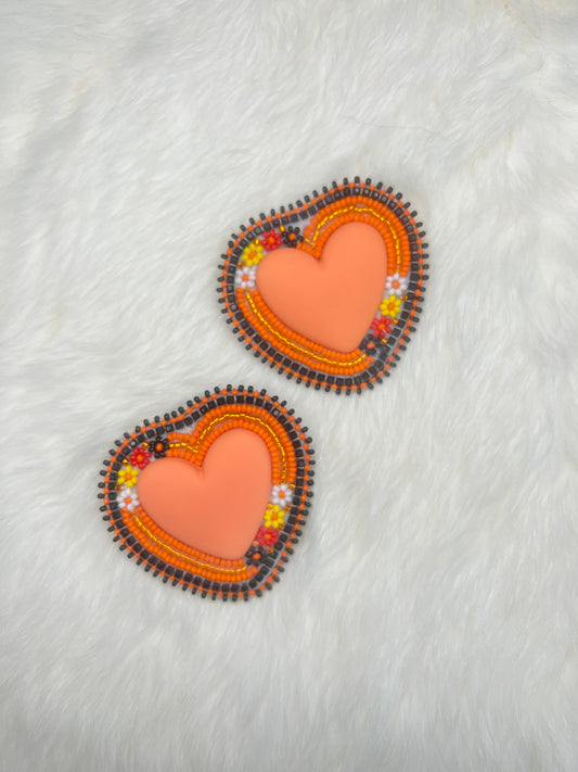 Orange Floral Hearts