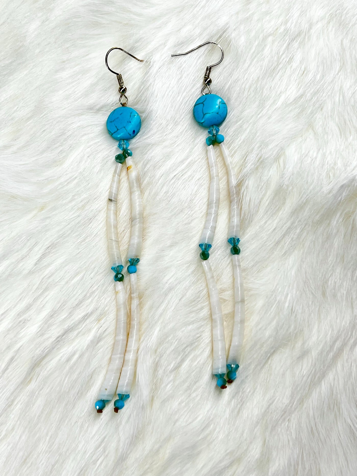 Turquoise Dentalium Earrings