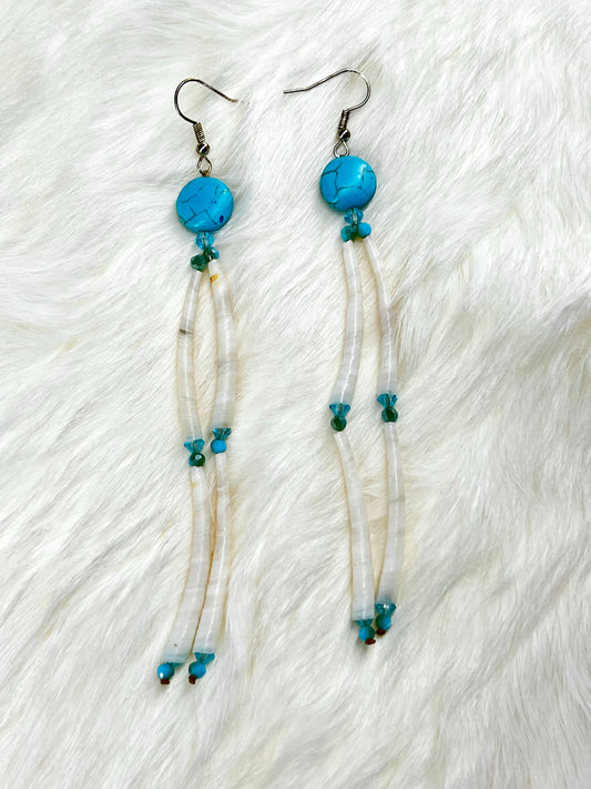 Turquoise Dentalium Earrings