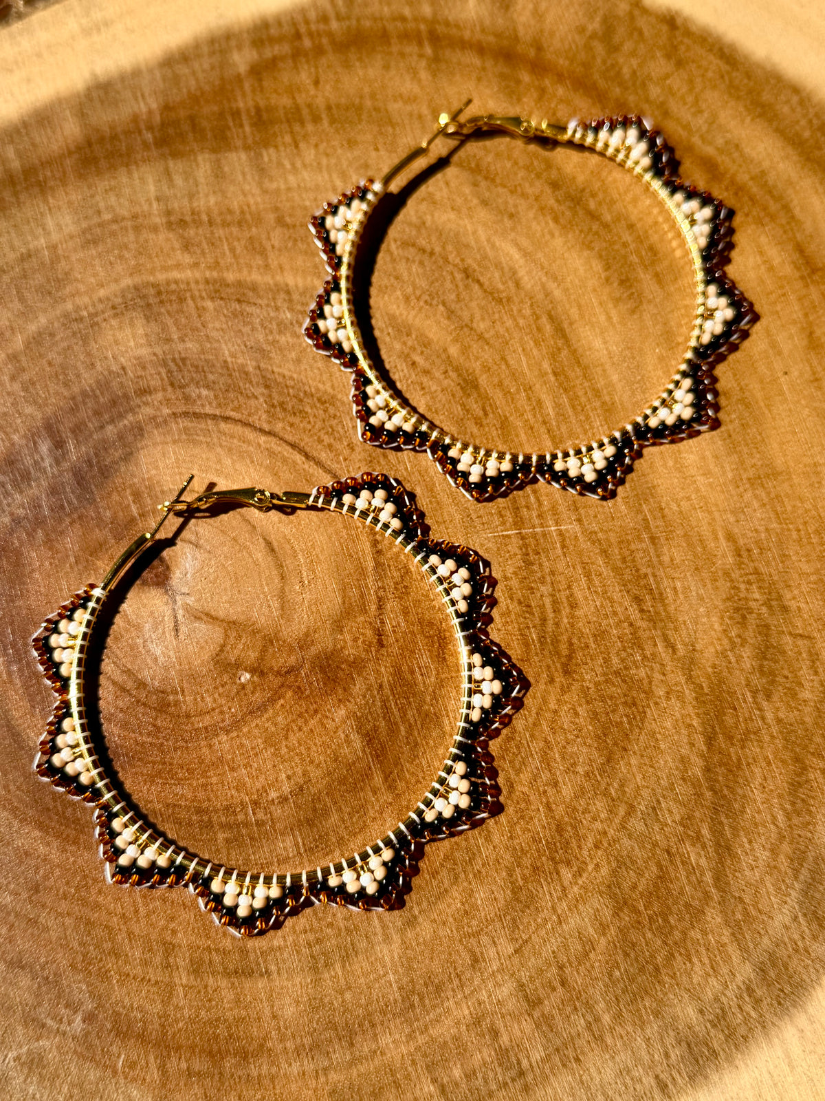 Golden Amber Hoops