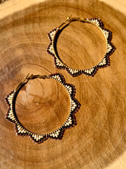 Golden Amber Hoops