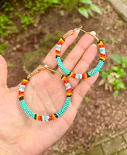 Skyfire Turquoise Hoops