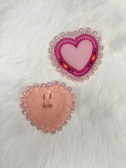 Pink Beaded Hearts