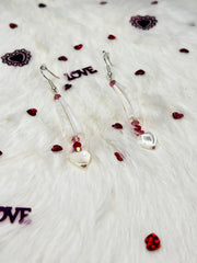 Mini Dentalium Heart Earrings