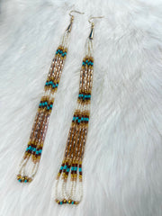 Long Gold & Turquoise Dangles
