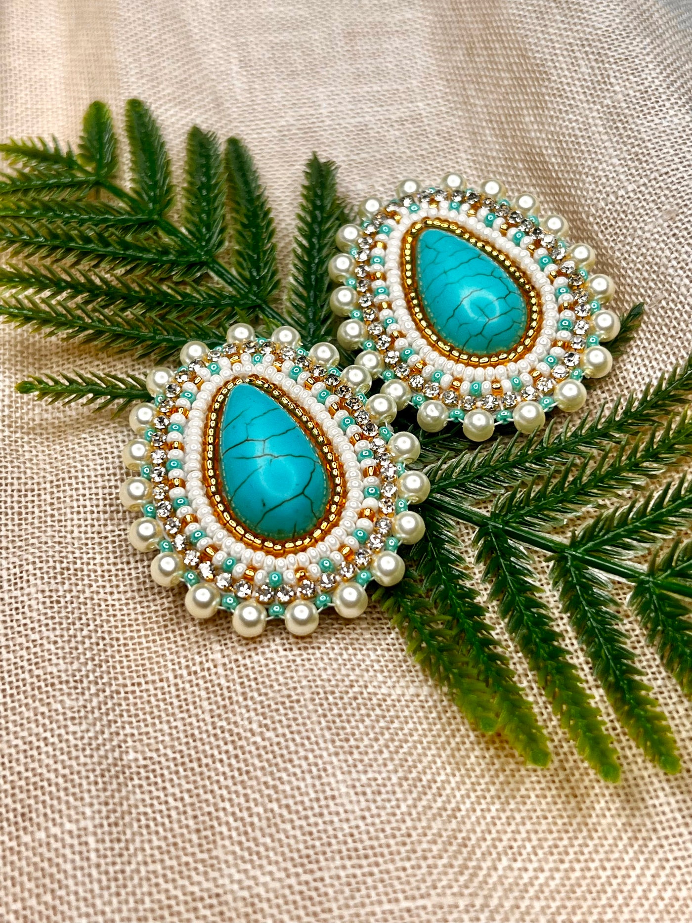 Turquoise Pearl Earrings