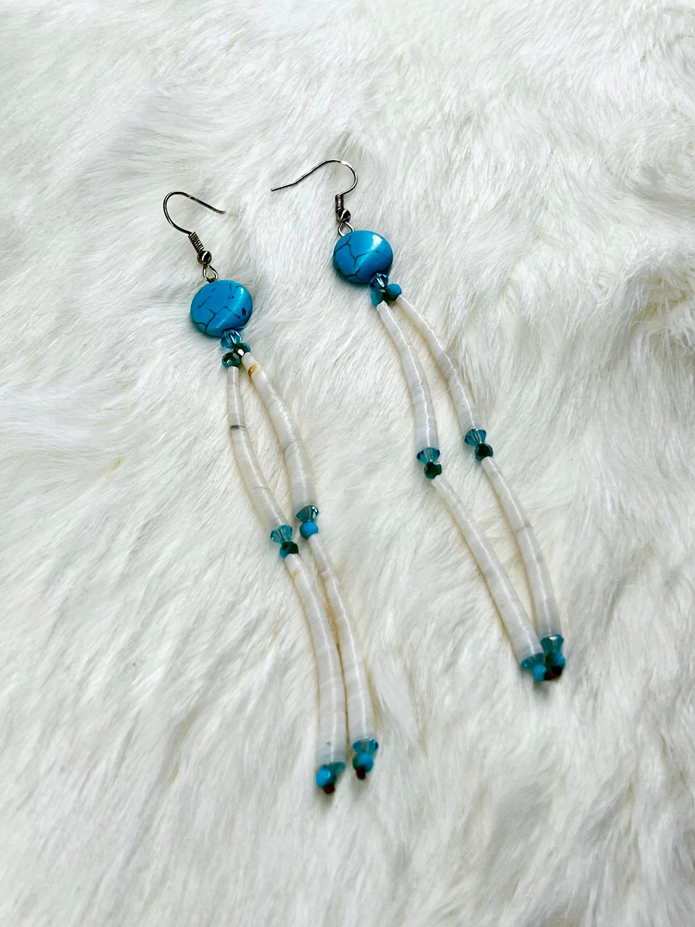 Turquoise Dentalium Earrings