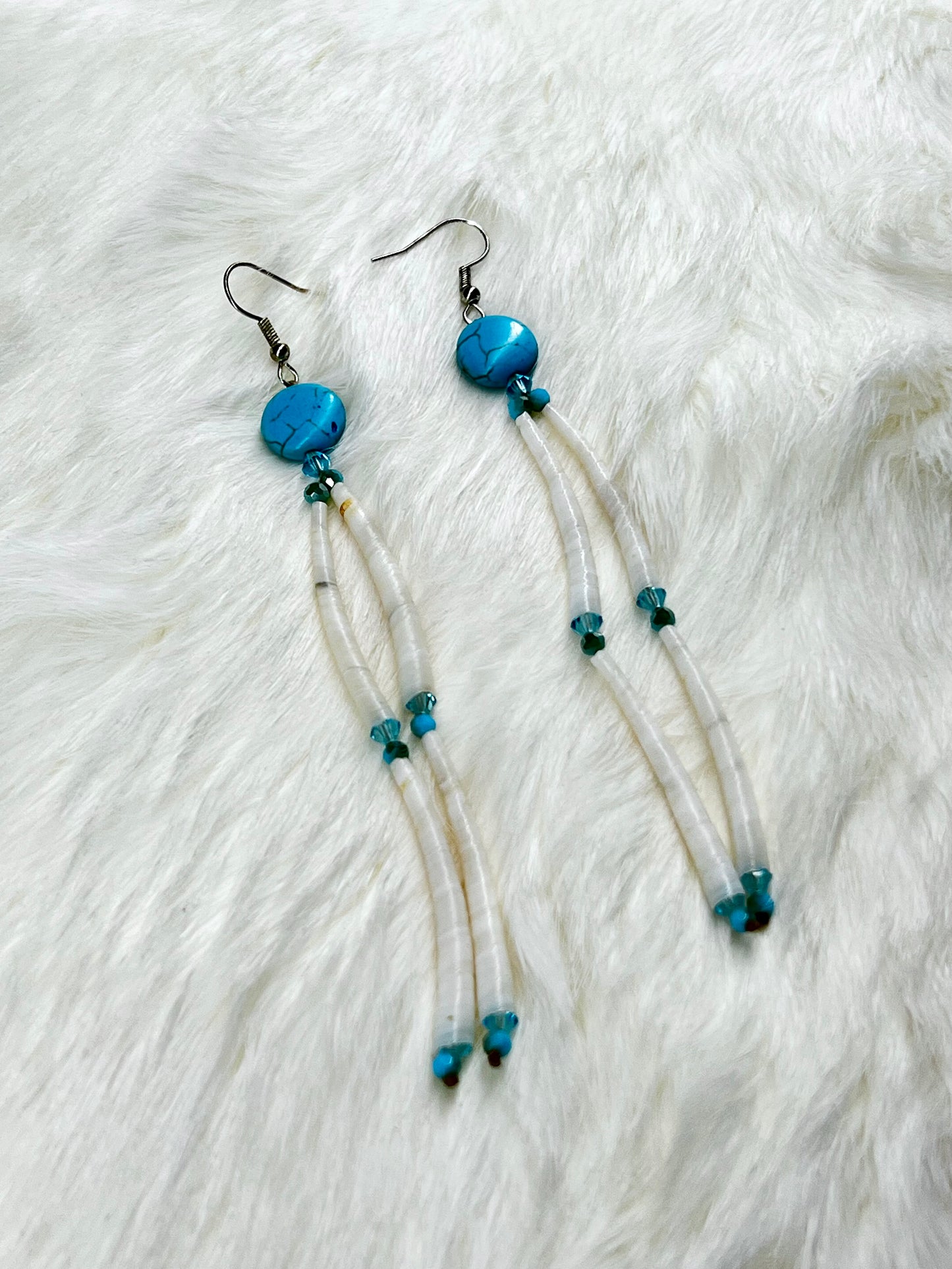 Turquoise Dentalium Earrings