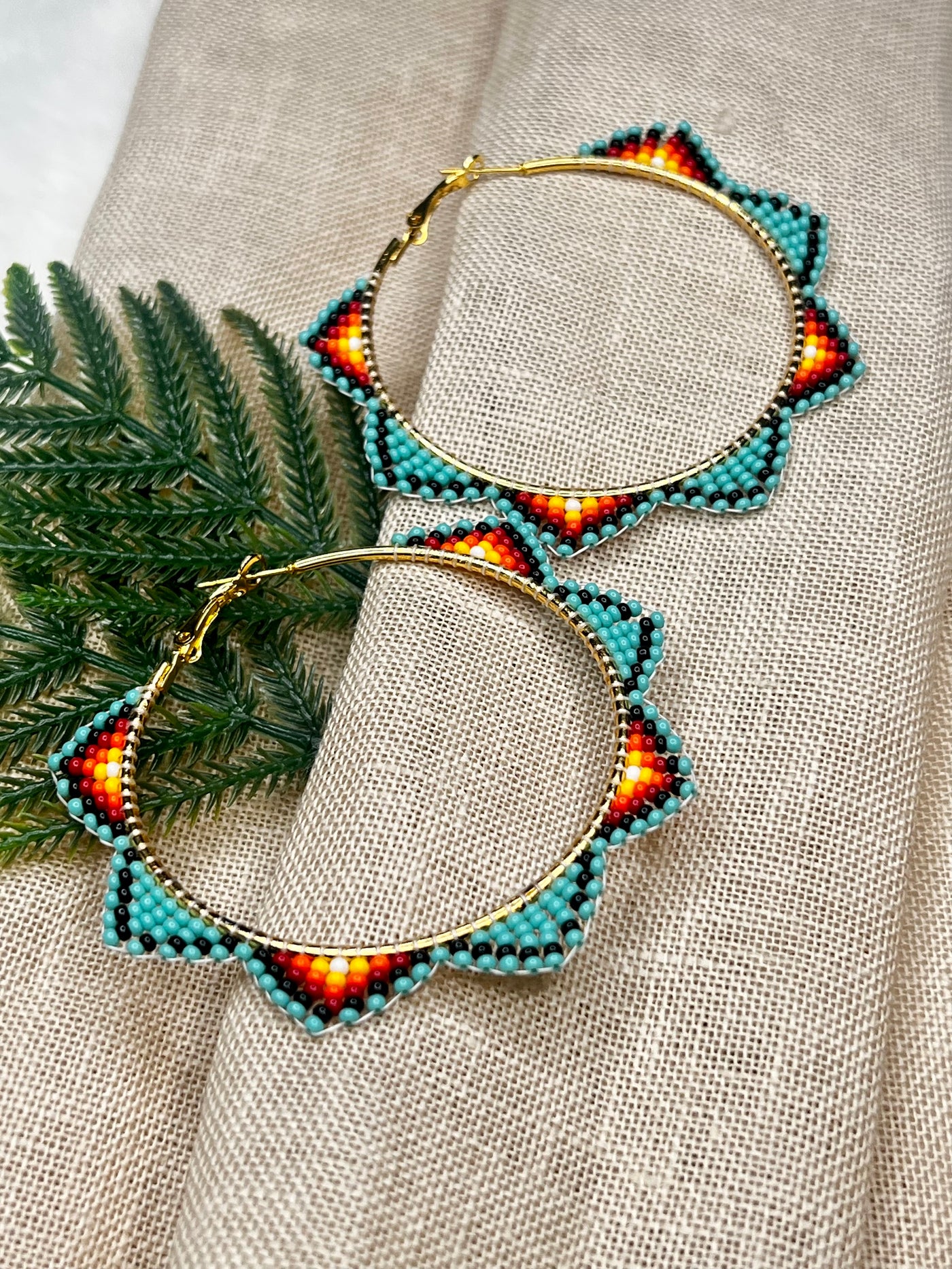 Turquoise Sunfire Hoops