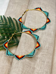 Turquoise Sunfire Hoops