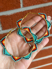 Turquoise Sunfire Hoops